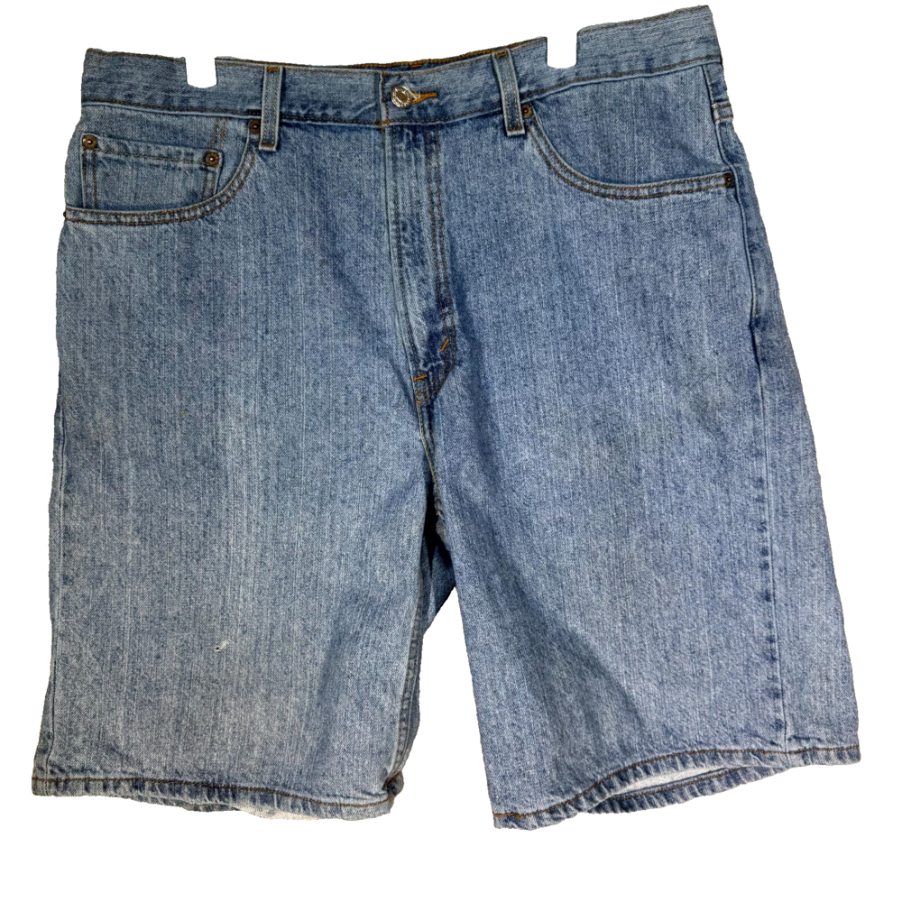 Levi's 550 Mens Shorts 36 Blue Denim Relaxed Fit High-Rise Flat Front M2045